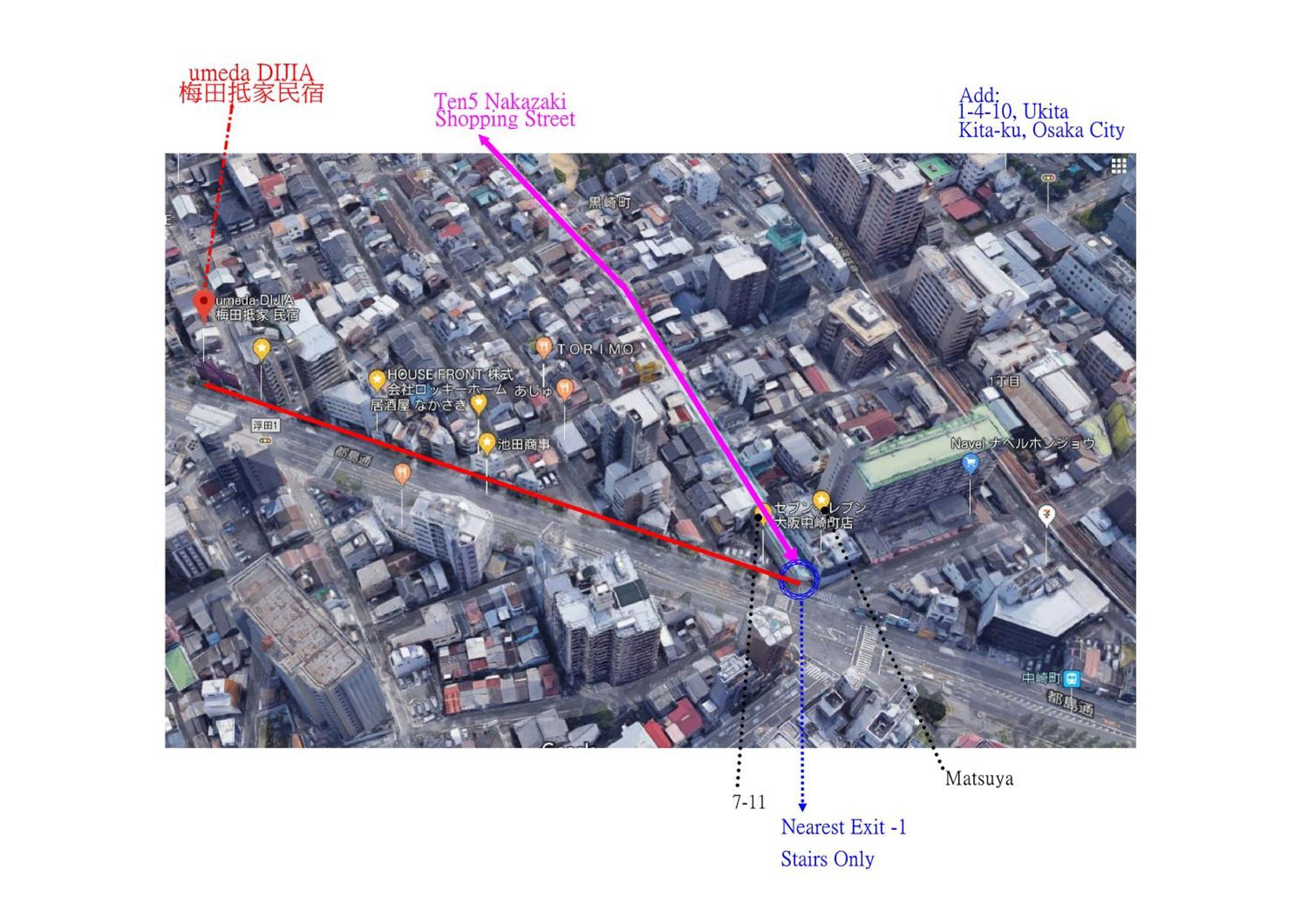 抵家umeda Dijia 梅田館 大阪民宿包棟 Екстер'єр фото